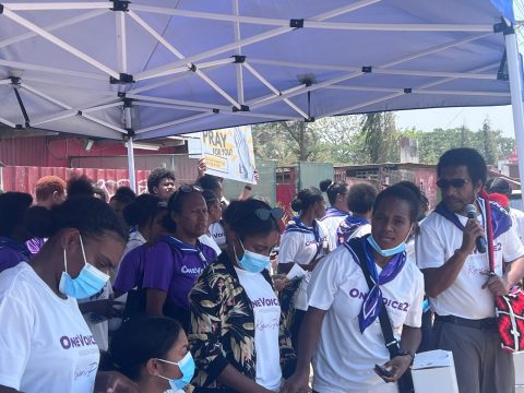 KPEC Youth with Grey Team at 9 Mile Settlement