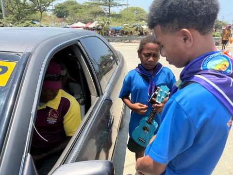 KPEC Adventurers and Pathfinders during the OneVoice 2027 launch at Boroko in Port Moresby.