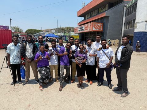 KPEC Adventurers and Pathfinders during the OneVoice 2027 launch at Boroko in Port Moresby. Media team.